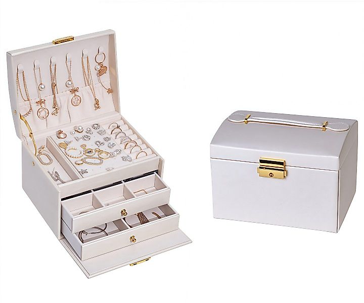 PFCTART Schmuckkasten Hochwertige Leder Schmuckkasten Desktop-Schublade Sch günstig online kaufen