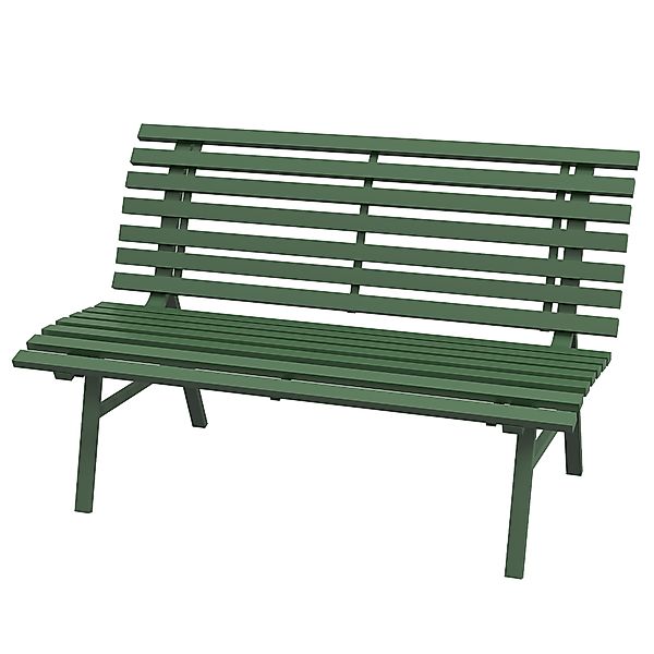 Outsunny Gartenbank 2 Sitzer Parkbank mit Rückenlehne 123x67x79cm aus Alumi günstig online kaufen