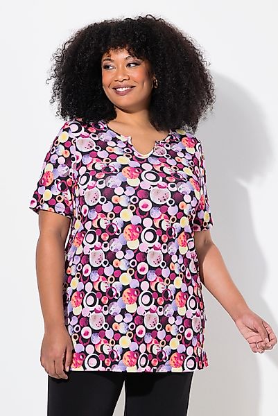Ulla Popken Longshirt Longshirt A-Linie Tunika-Ausschnitt günstig online kaufen
