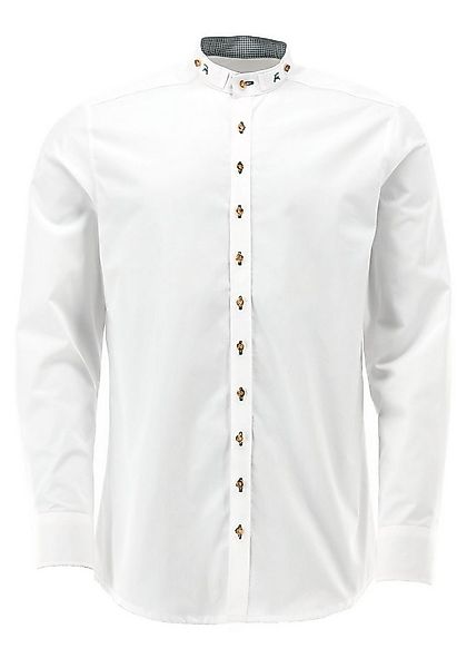 OS Trachten Trachtenhemd Omsaya Langarmhemd mit Stehkragen mit besticktem R günstig online kaufen