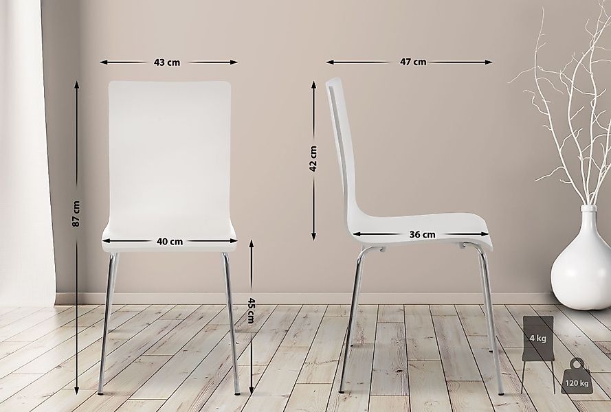 CLP Besucherstuhl Pepe, ergonomisch geformter Holzsitz günstig online kaufen