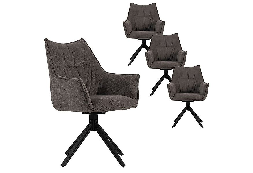 MR.DEKO Esszimmerstuhl Ginosa, drehbarer Stuhl mit Polsterung und Armlehnen günstig online kaufen