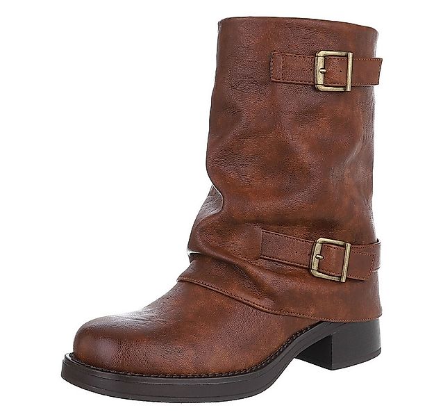 Ital-Design Modischer Damen-Stiefel mit Schnallen für Alltag und Freizeit W günstig online kaufen