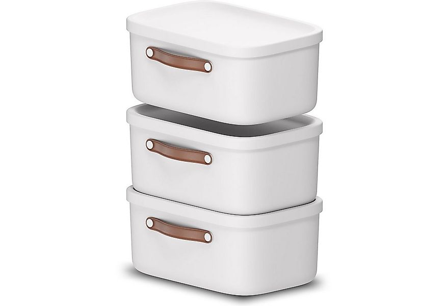 ROTHO Stapelbox 3er-Set Kiste mit Deckel Maloja 12l (Aufbewahrungsset, 3er- günstig online kaufen