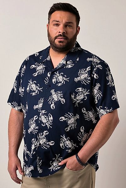 Men Plus Kurzarmhemd Baumwoll-Hemd Halbarm Alloverprint Cubakragen günstig online kaufen