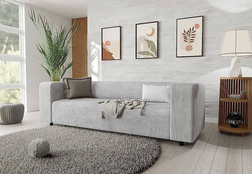 S-Style Möbel 3-Sitzer Sofa Gustav aus Cord-Stoff mit bequemem Sitz, mit We günstig online kaufen