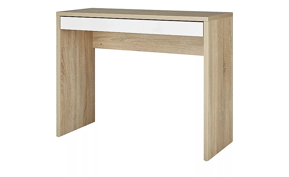 Schreibtisch Eiche Sonoma Nachbildung/ weiß - holzfarben - 100 cm - 80 cm - günstig online kaufen