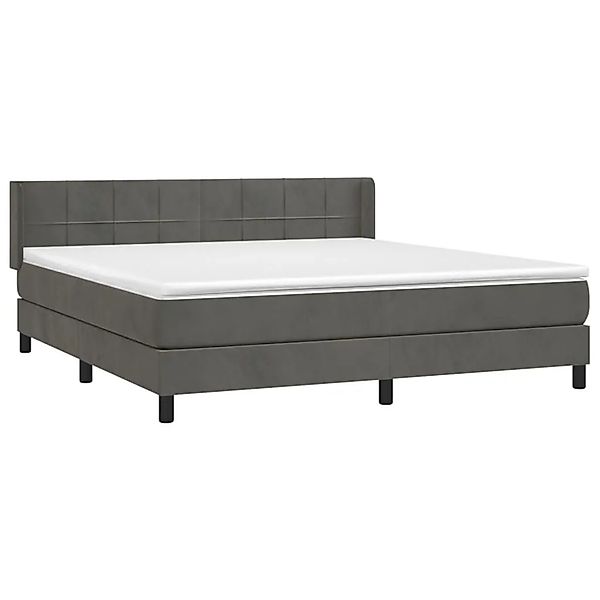 vidaXL Boxspringbett mit Matratze Dunkelgrau 160x200 cm Samt 3130968 günstig online kaufen