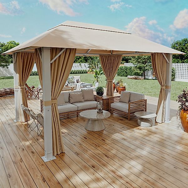 GUNJI Pavillon Großes 3*3/3/3/4M wasserdichtes Gartenzelt günstig online kaufen