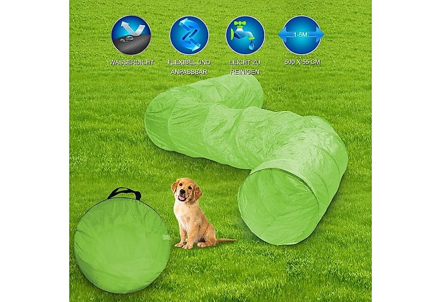 KEINerlei® Agility-Tunnel Hundetunnel 500x55cm Heringe Transportasche Hunde günstig online kaufen