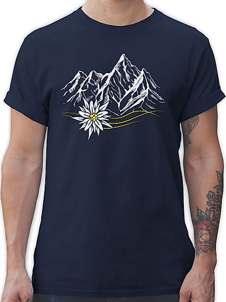 Shirtracer T-Shirt Edelweiß Berge Wandern Wanderlust günstig online kaufen