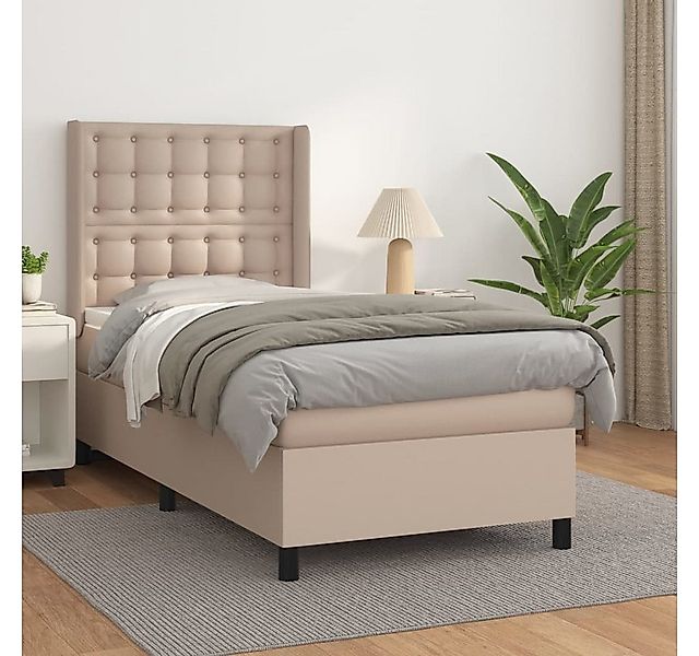 vidaXL Boxspringbett, Boxbett mit Matratze & LED Cappuccino-Braun 80x200cm günstig online kaufen