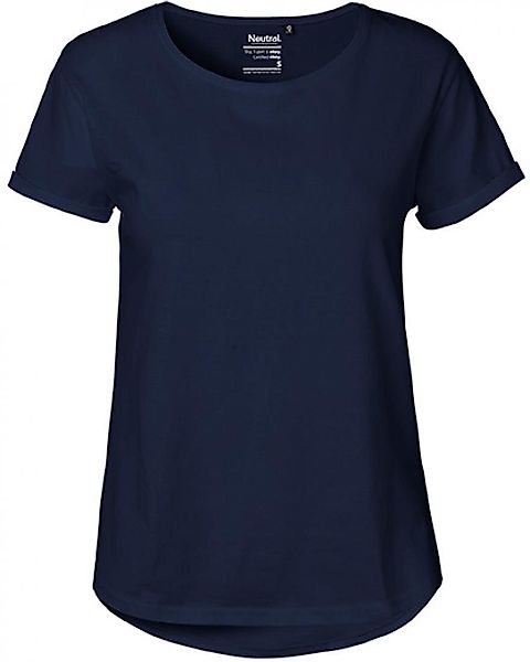 Neutral Rundhalsshirt Damen Roll Up Sleeve günstig online kaufen