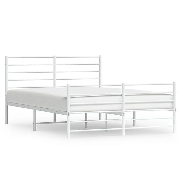 vidaXL Bettgestell mit Kopf- und Fußteil Metall Weiß 160x200 cm Modell 1174 günstig online kaufen
