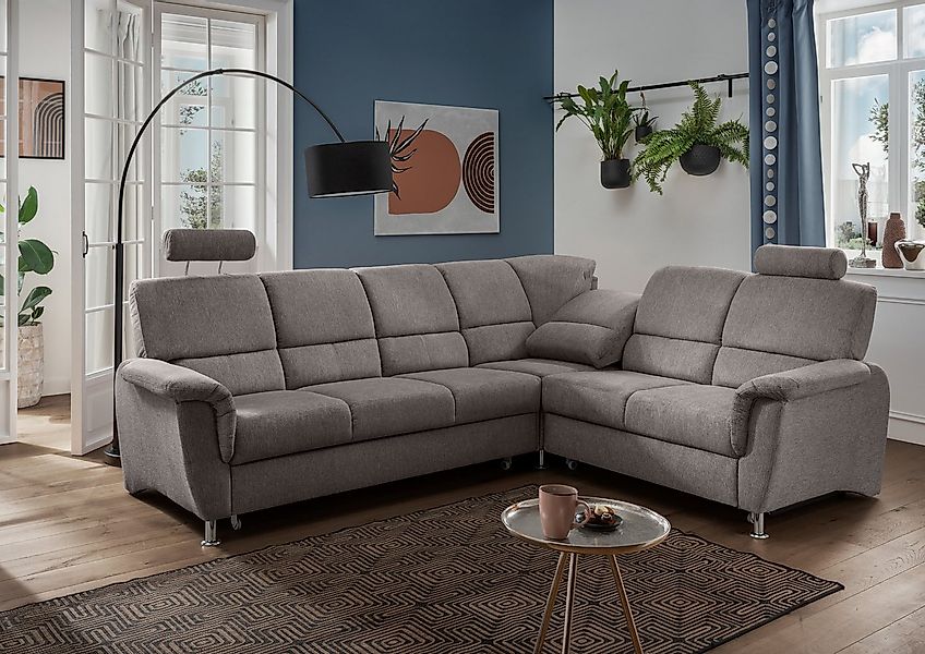 Home affaire Ecksofa Pisa L-Form, mit Schlaffunktion, Stauraum, 2x höhenver günstig online kaufen