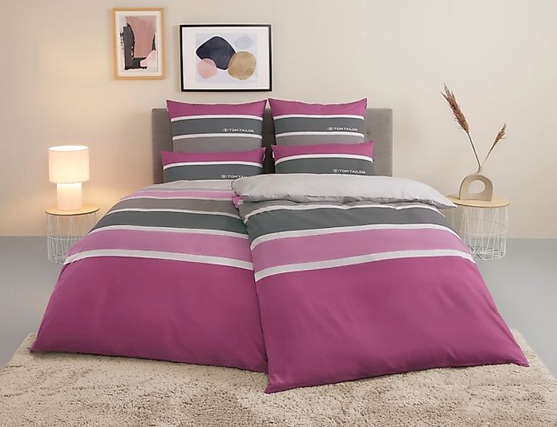 TOM TAILOR HOME Bettwäsche »Felix in Gr. 135x200 oder 155x220 cm«, mit GRAT günstig online kaufen