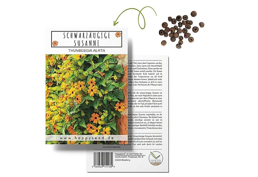 HappySeed Blumensamen Schwarzäugige Susanne - Thunbergia alata, Blumen günstig online kaufen