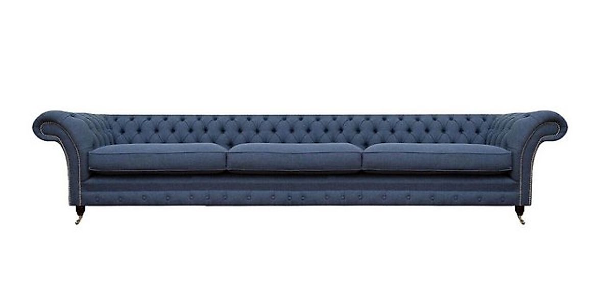 Xlmoebel Sofa Dreisitzer Textil Sofa in Blau mit Chesterfield Design, Herge günstig online kaufen