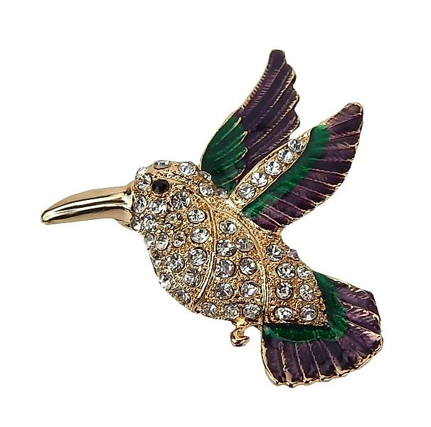 Ella Jonte Brosche, Vogel Kolibri gold grün beere Strass Ziernadel günstig online kaufen