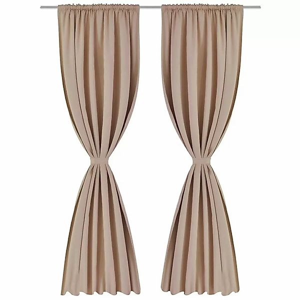 Verdunkelungs-vorhänge Mit Schlaufen 135 X 245 Cm Creme Blackout günstig online kaufen