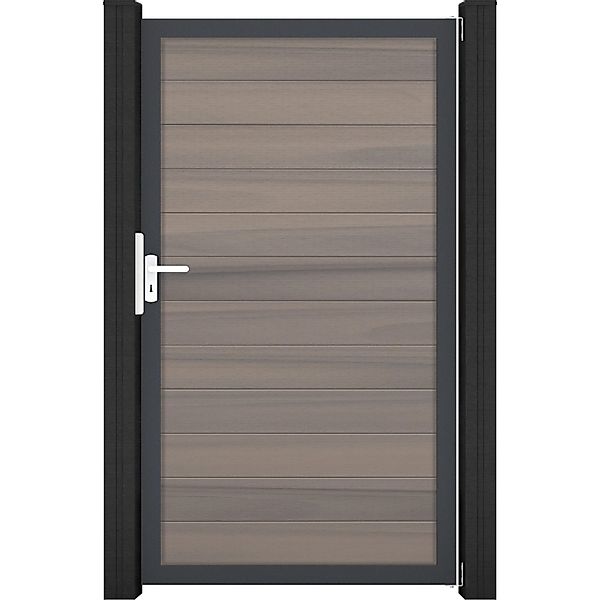 GroJa Solid Steckzauntor 100 x 180 cm Bi-Color Braun  Rahmen DB703 günstig online kaufen