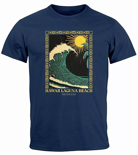 Neverless Print-Shirt Herren T-Shirt mit Print Aufdruck Surfing Welle Big W günstig online kaufen