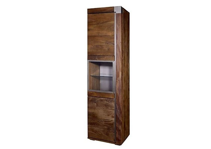 Massivmoebel24 Standvitrine (Vitrine Mango 55x45x204 braun lackiert Amsterd günstig online kaufen