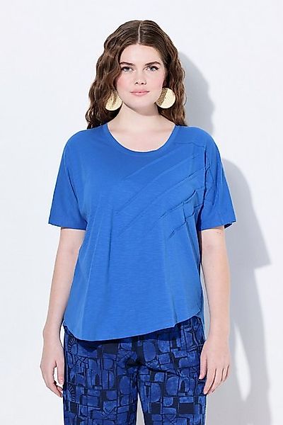Ulla Popken T-Shirt T-Shirt Biesen Rundhals Halbarm Biobaumwolle günstig online kaufen