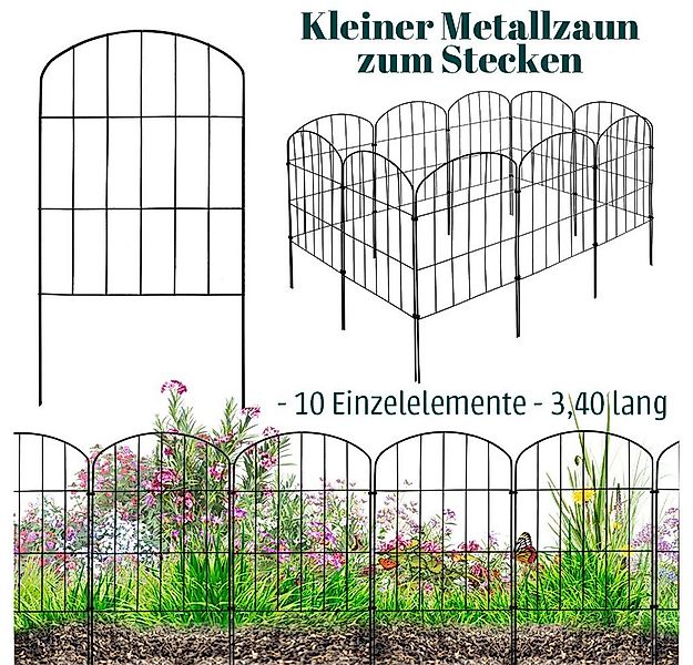 V2Aox Gartenzaun Zaun Gartenzaun Steckzaun Hundezaun 10 Zaunelemente 43cm S günstig online kaufen