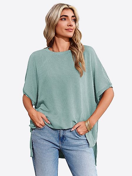 Imily Bela T-Shirt Damen Oversized Fledermausärmel Top Gerippt Loose (Packu günstig online kaufen