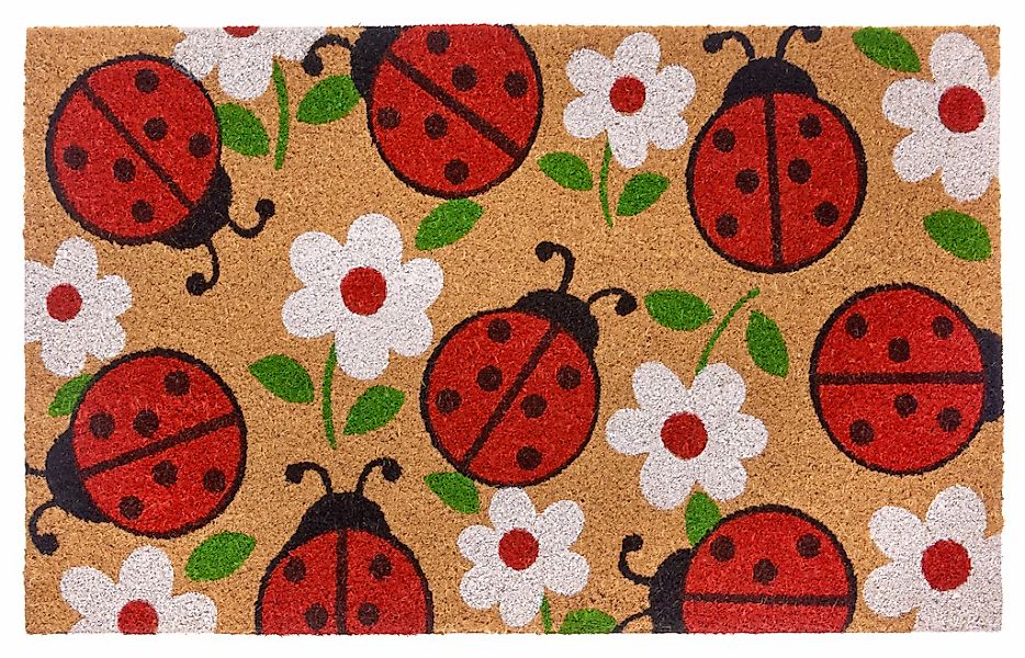 HANSE Home Fußmatte "Lady Beetle, Türmatte" rechteckig 15 mm Höhe Kokos, Sc günstig online kaufen