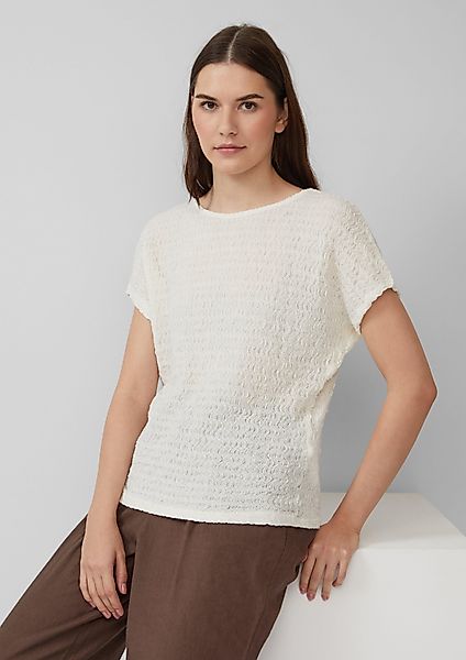 s.Oliver Shirttop Strukturiertes T-Shirt aus Baumwollmix günstig online kaufen