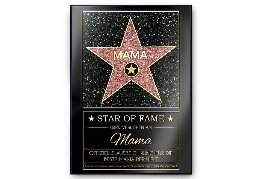 Tigerlino Poster Mama Hollywood Stern Urkunde Geburtstag Geschenkidee Mutte günstig online kaufen