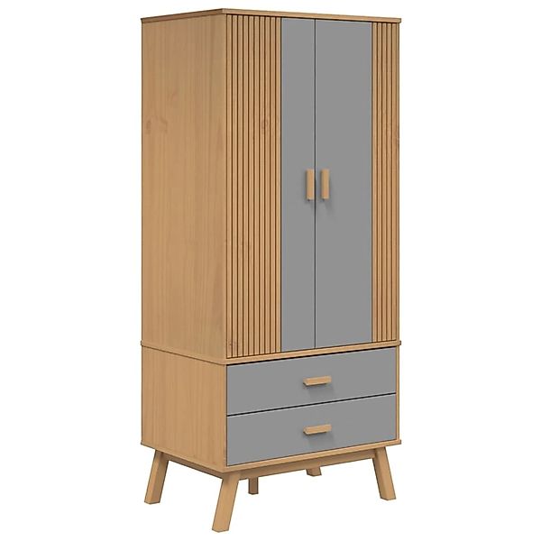 vidaXL Kleiderschrank OLDEN Grau Braun 76,5x53x172cm Massivholz Kiefer 3585 günstig online kaufen