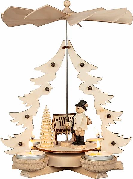 SAICO Original Weihnachtspyramide »Tischpyramide, Waldarbeiter« für 4 Teeli günstig online kaufen