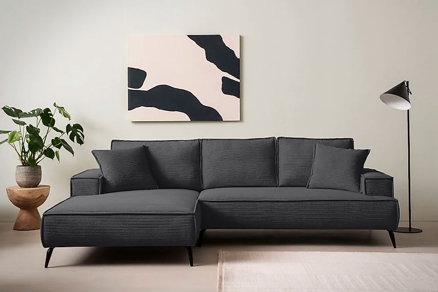 Home affaire Ecksofa "TVINNU, L-Form, 275cm, in Cord und Leinenoptik" wahlw günstig online kaufen