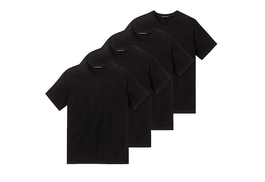 Schiesser T-Shirt Essentials (4-tlg) Rundhals-Ausschnitt günstig online kaufen
