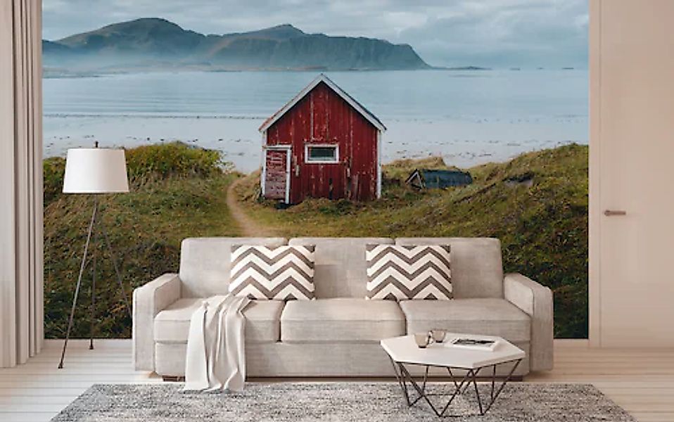 A.S. Création Vliestapete »Fototapete Nordische Hütte am Meer« matt struktu günstig online kaufen