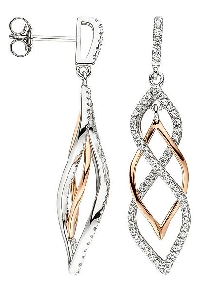 JOBO Paar Ohrhänger Ohrringe in Bicolor-Optik, 925 Silber teil-vergoldet mi günstig online kaufen