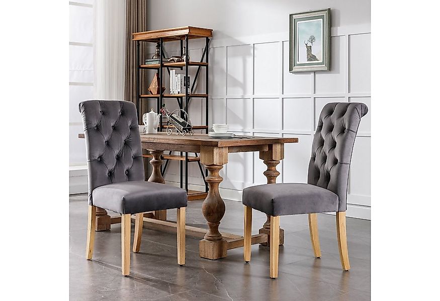 Flieks Esszimmerstuhl (2 St), 2er Set Polsterstuhl Wohnzimmerstuhl Samt mit günstig online kaufen