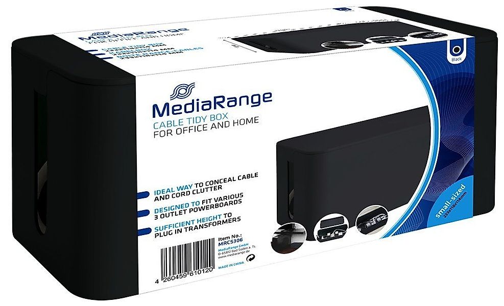 Mediarange Kabelbox Mediarange Cable tidy box Kabelbox S small sized schwar günstig online kaufen