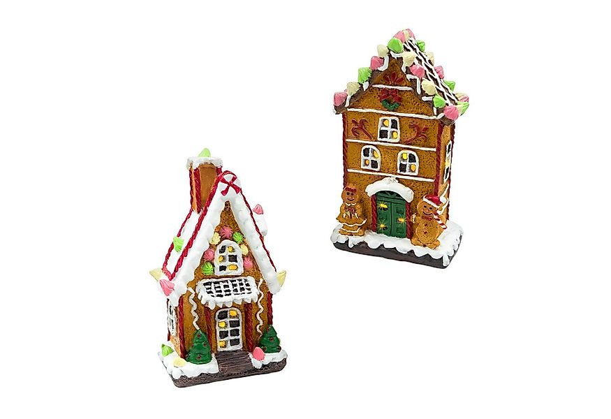 Spetebo LED Dekoobjekt LED Lebkuchenhaus Aufsteller 17 x 9 cm - 2er Set, AN günstig online kaufen