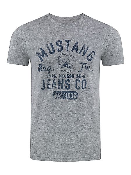 MUSTANG T-Shirt Herren Printshirt Regular Fit günstig online kaufen
