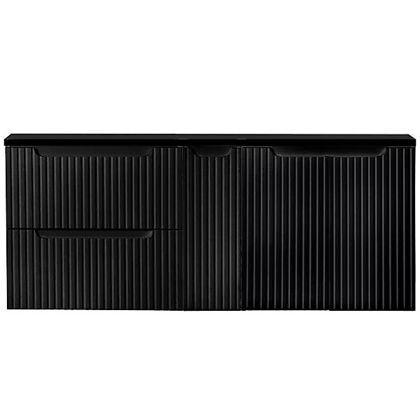 Doppelwaschtisch-Unterschrank 140cm, in schwarz, NEWPORT-56-BLACK günstig online kaufen