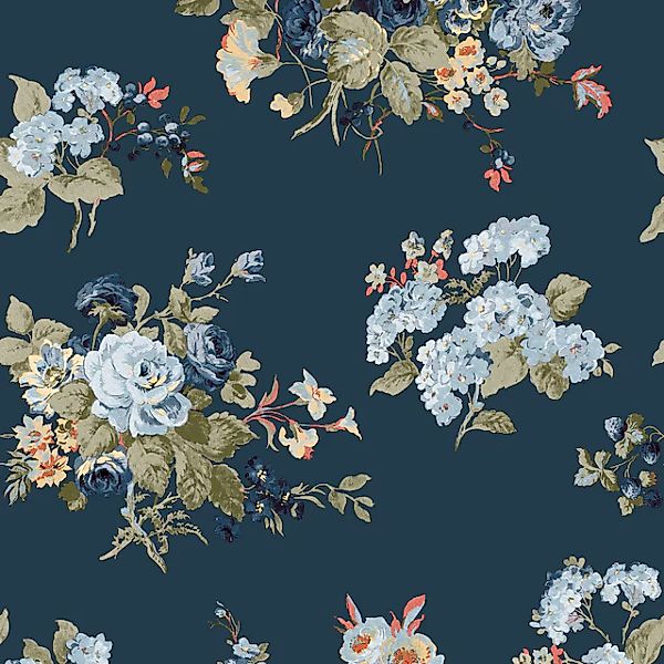 LAURA ASHLEY Vliestapete »Laura Ashley Rosemore Midnight Seaspray Vliestape günstig online kaufen