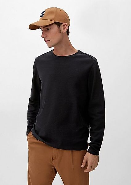 s.Oliver Strickpullover Pullover mit Rollsaumblende Logo günstig online kaufen