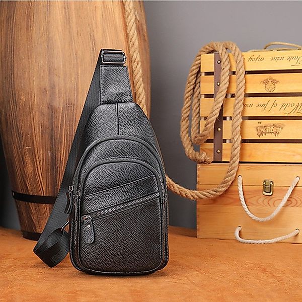 YUBRO-STUDIO Messenger Bag Herren Leder Brusttasche günstig online kaufen