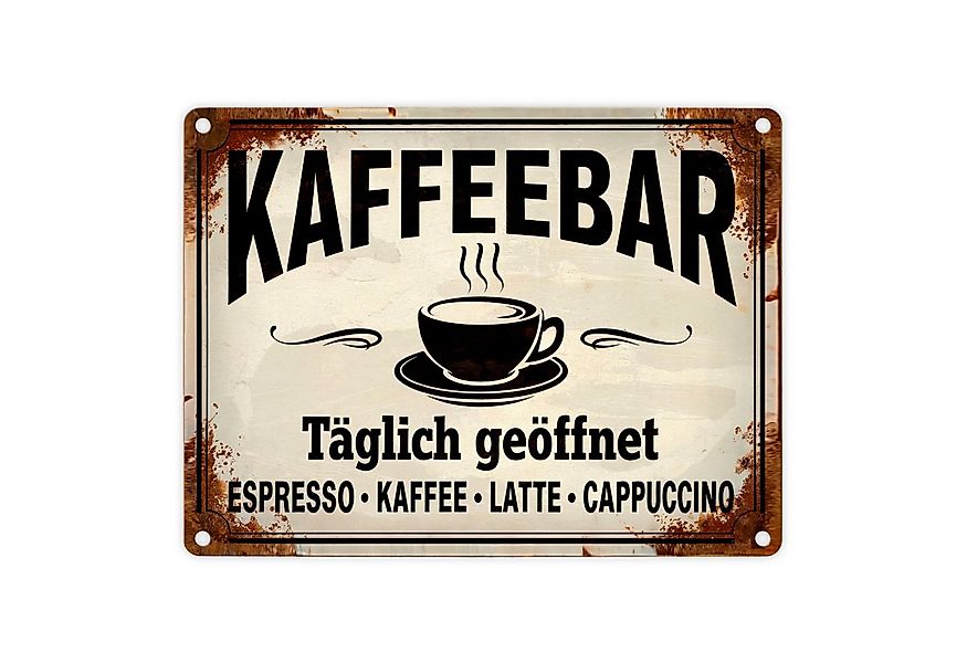 speecheese Metallschild Kaffeebar Metallschild in 15x20 cm im Vintage-Stil günstig online kaufen