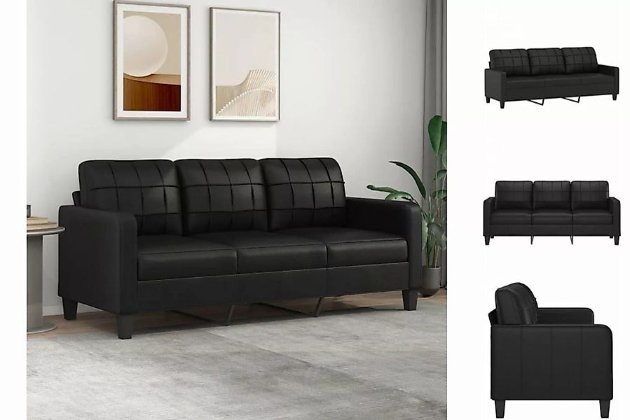 vidaXL Sofa 3-Sitzer-Sofa Couch Schwarz 180 cm Kunstleder günstig online kaufen