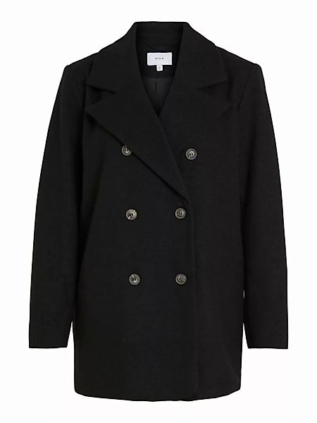 VILA Zweireihiger Mantel Damen Schwarz günstig online kaufen